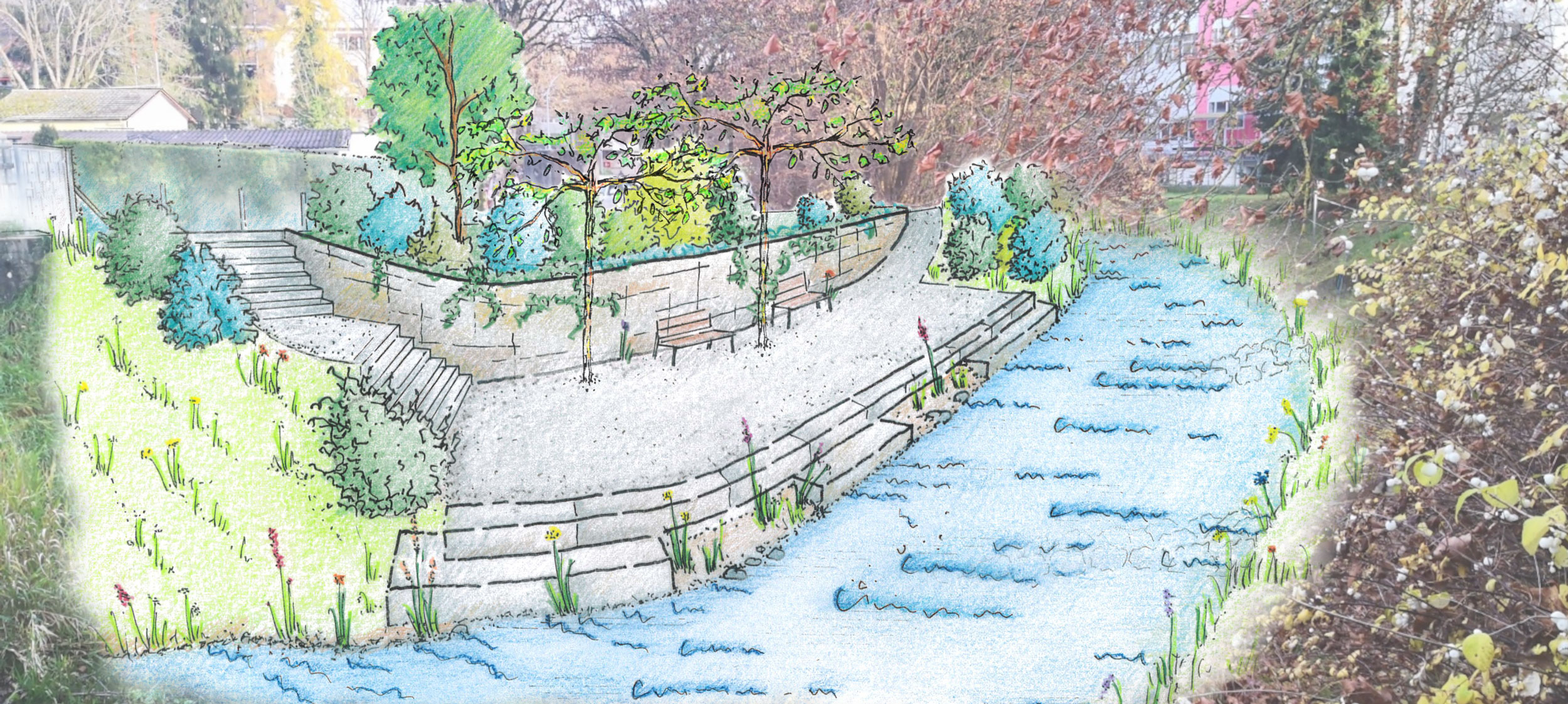 Visualisierung: Gestaltung unterhalb Kreuzplatzbrücke